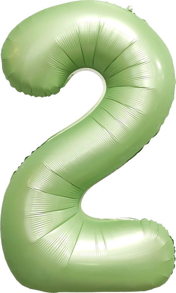 34" Matte Green Number 2 Balloon