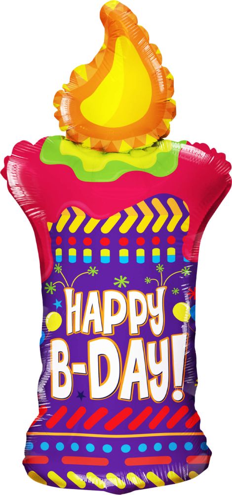 31" Happy B-Day Candle Balloon