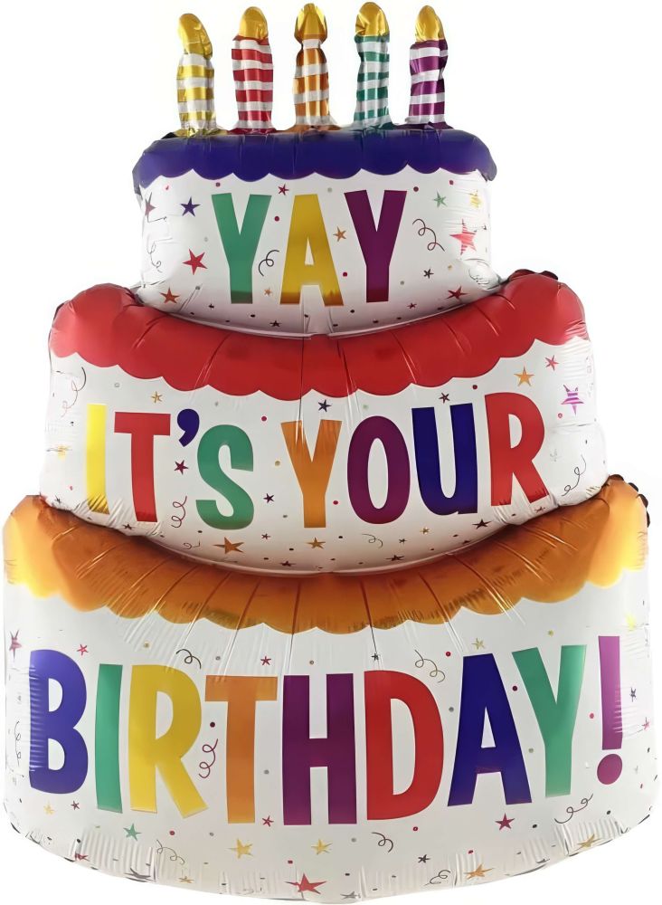 38" Yay It's Your Birthday! Cake Balloon
