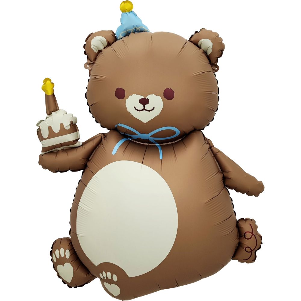 39" Matte Brown Party Bear Balloon