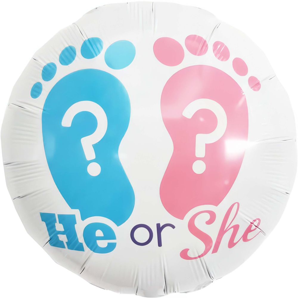 18" Baby Feet Gender Reveal Balloon