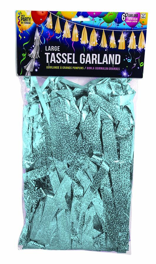Balloon Tassel 70" Light Blue Iridescent