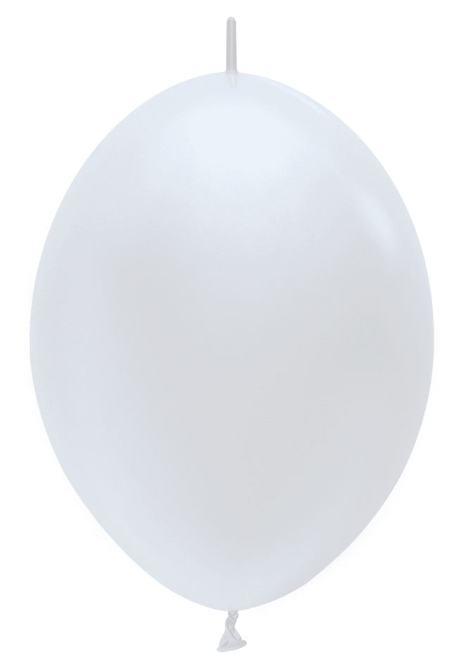 12" Satin White Link-O-Loons (25pcs) Sempertex Balloons