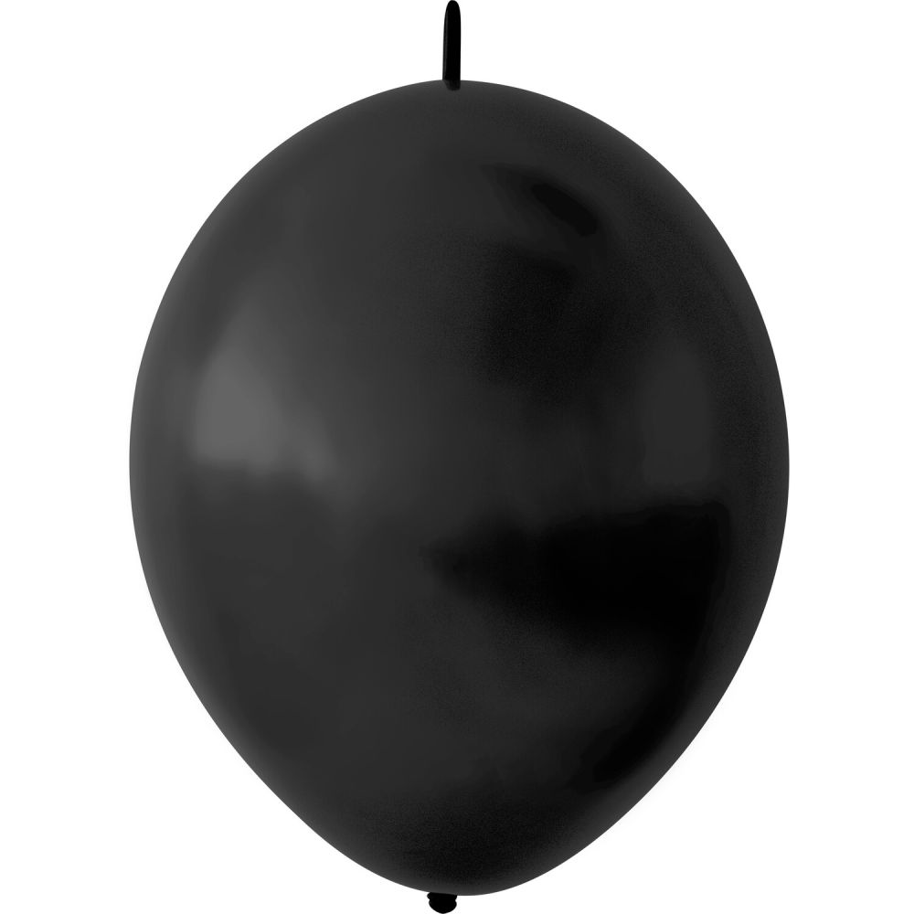 12" Essential Black Linking (50pcs) Luma Balloons