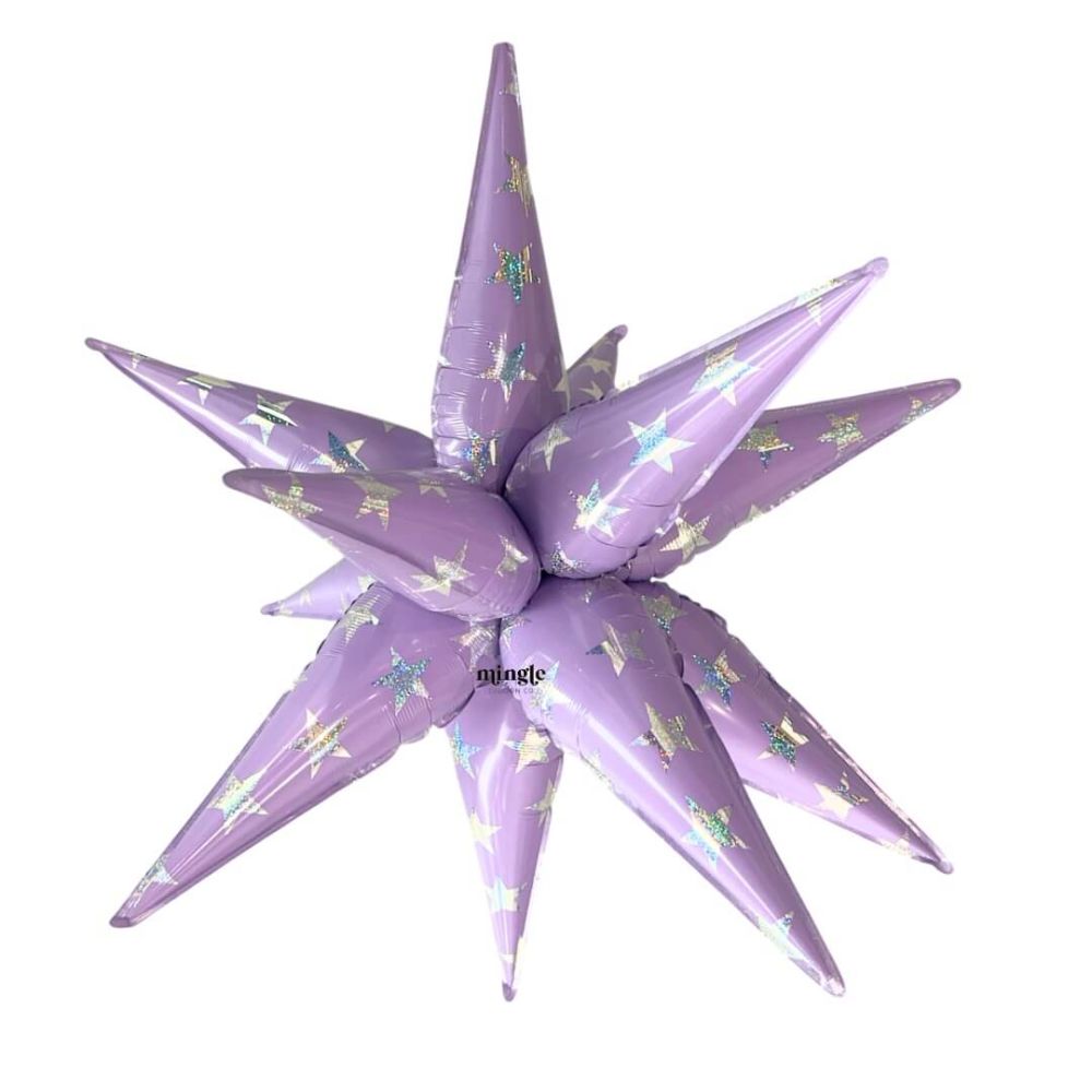 32" Purple Sparkle Starburst Balloon