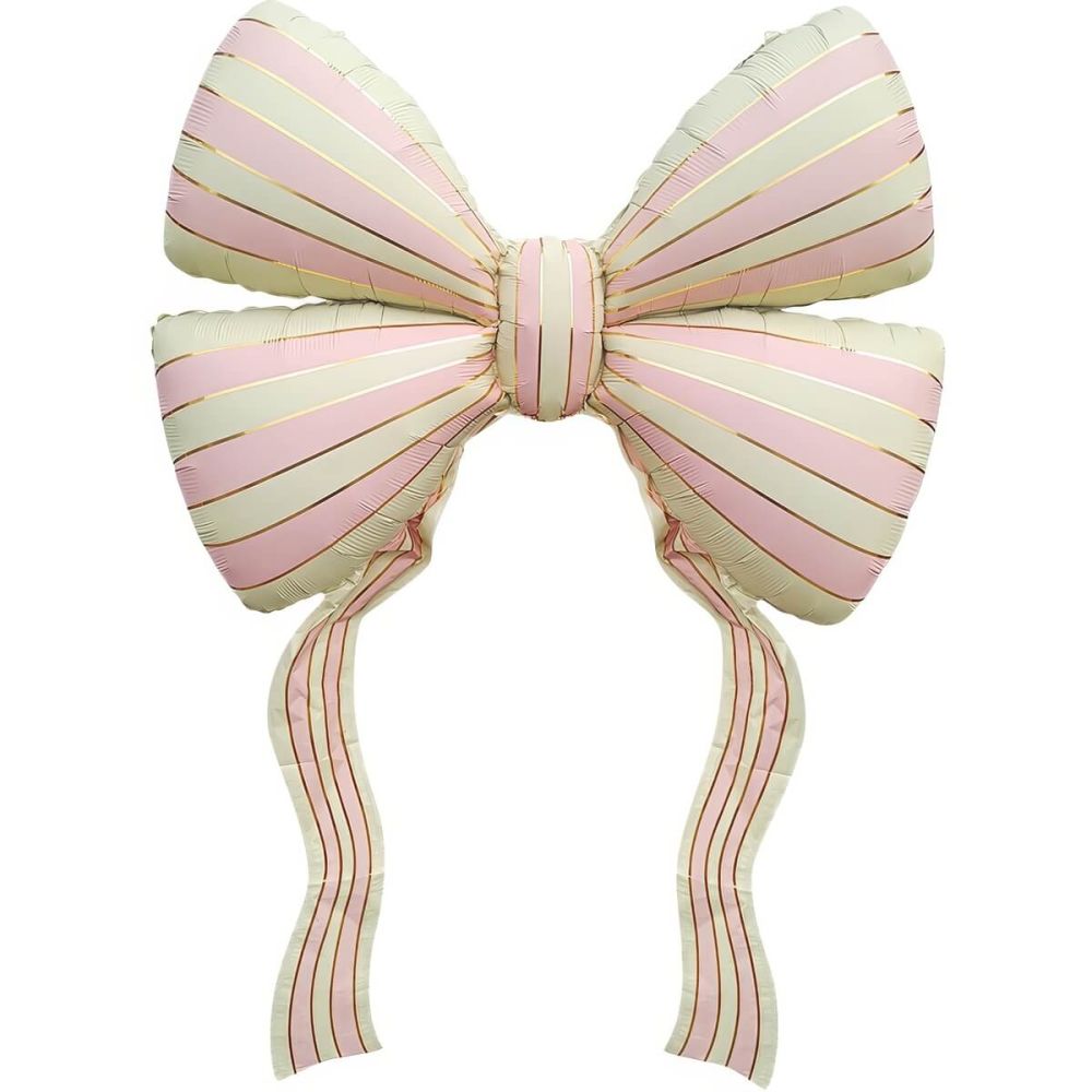 42" Cream Ribbon Bow Balloon