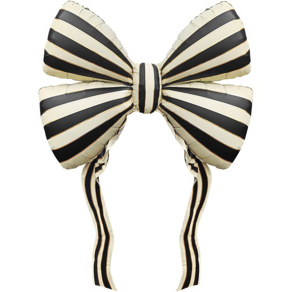 42" Black Ribbon Bow Balloon