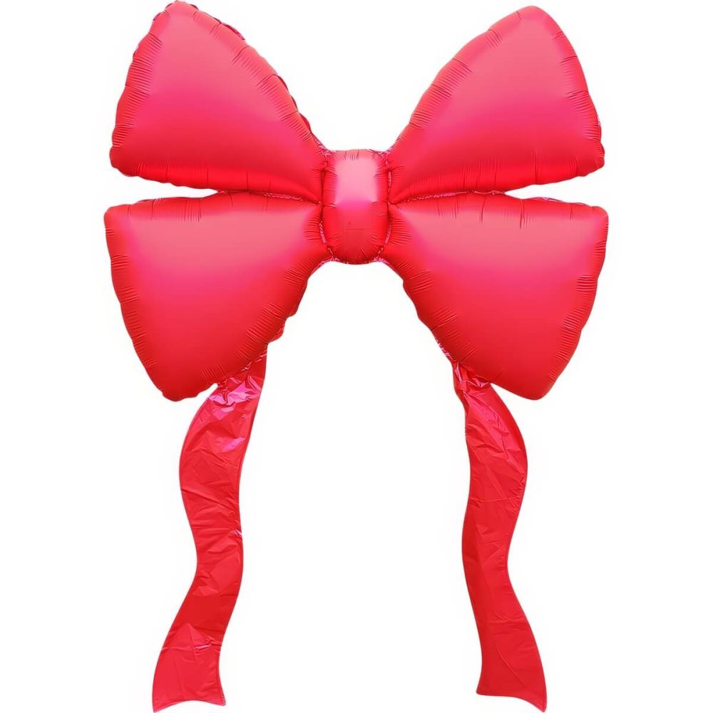 43" Red Ribbon Bow Balloon