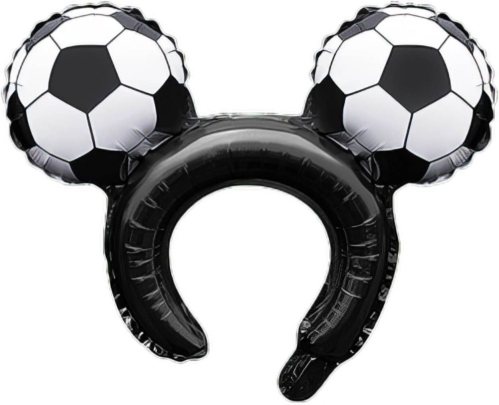 16" Soccer Ball Black Mouse Ears Balloon