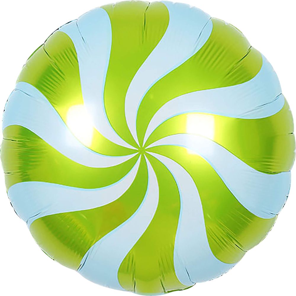 18" Candy Swirl Lime Green Balloon