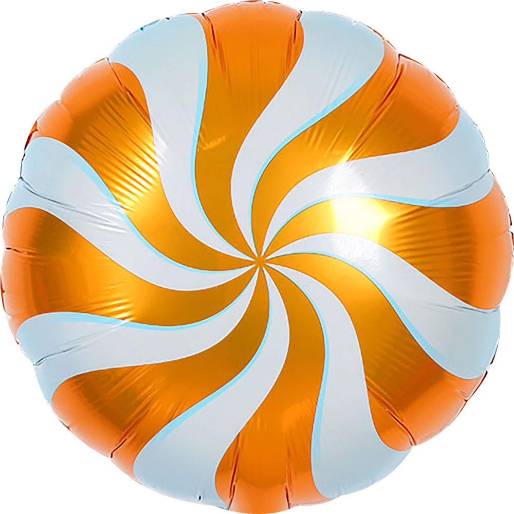 18" Candy Swirl Orange Balloon