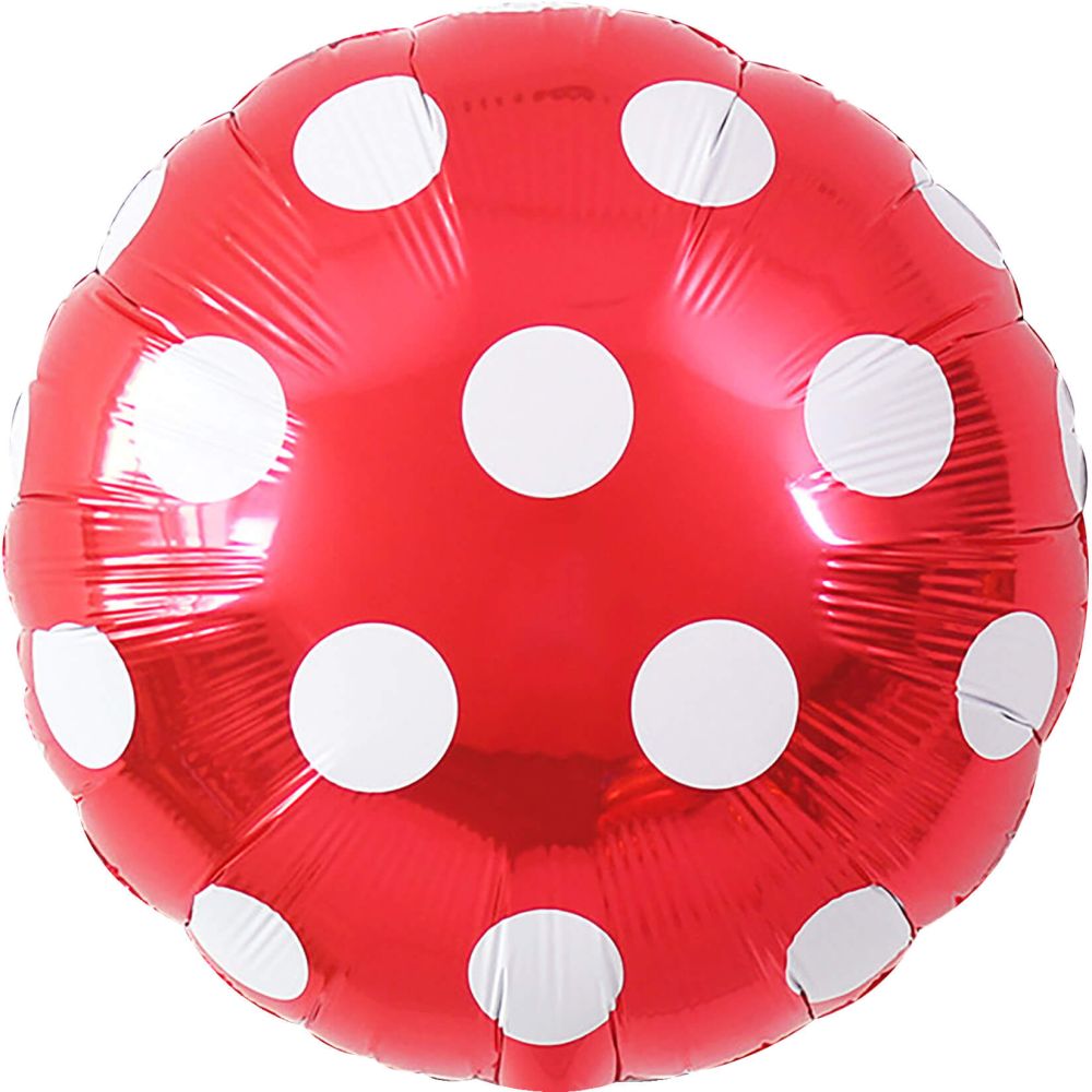 18" Candy Dots Red Balloon