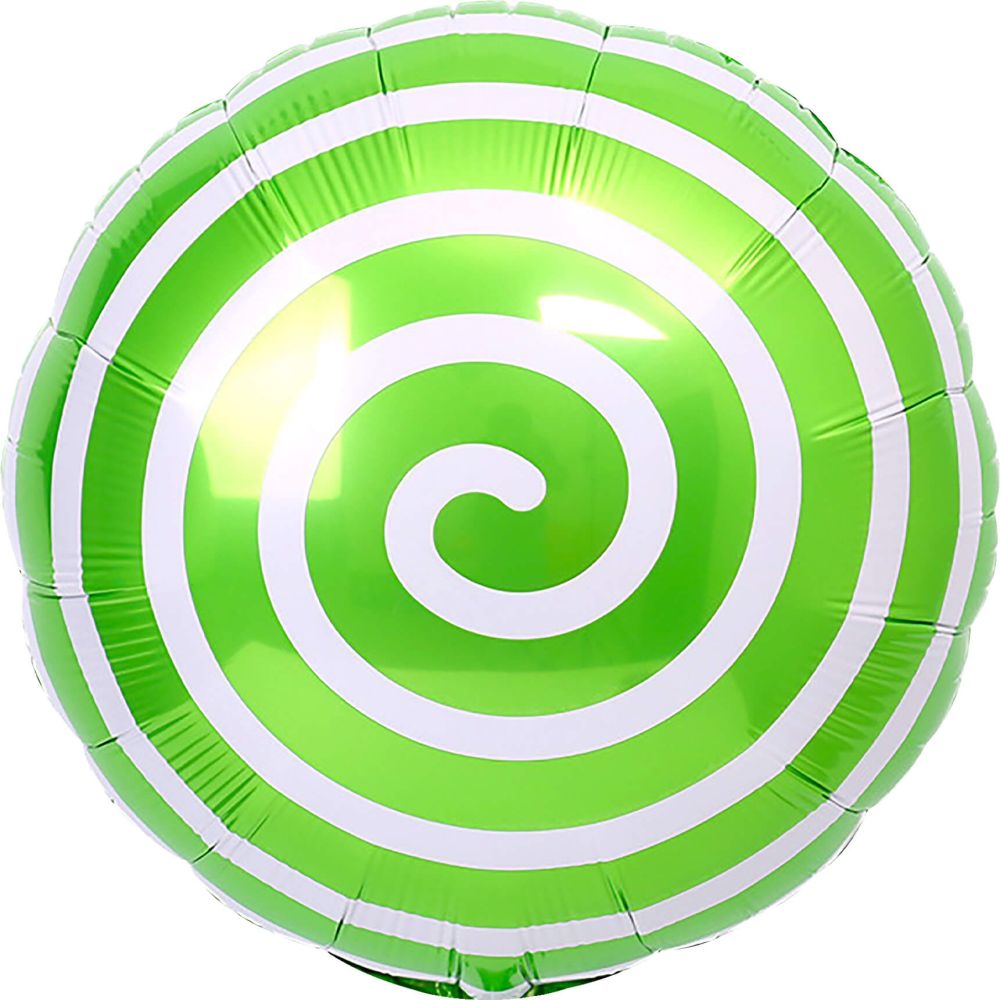 18" Candy Spiral Green Balloon