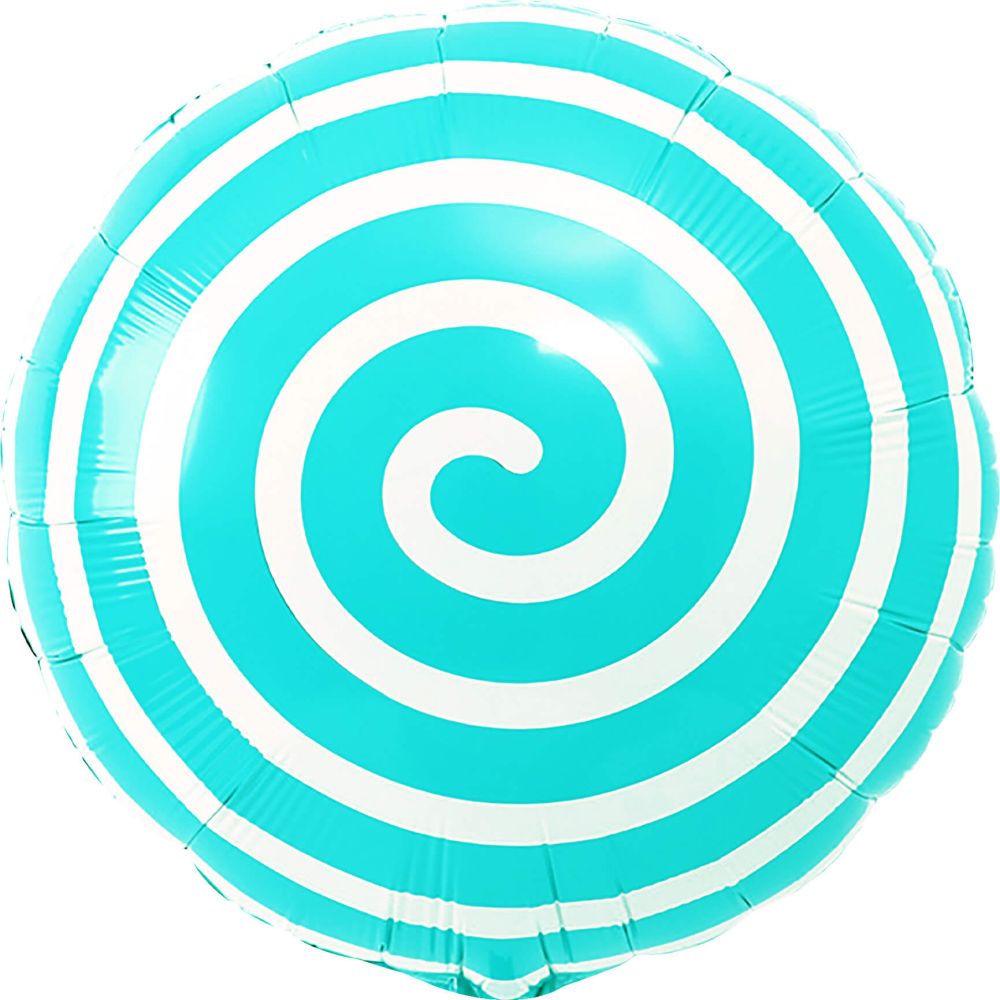 18" Candy Spiral Blue Balloon