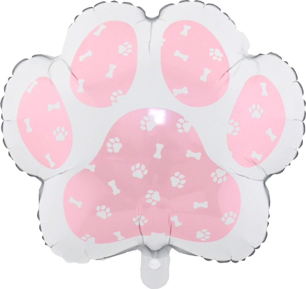 20" Pink Dog Paw Balloon