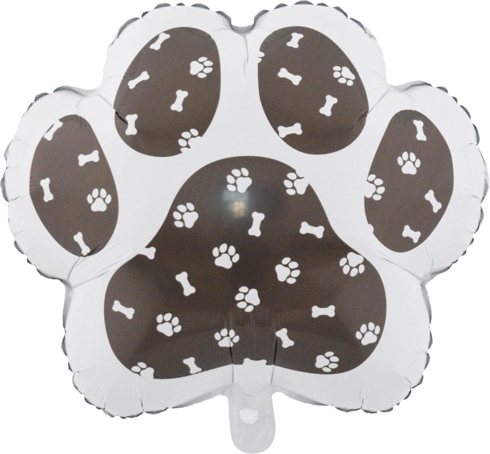 20" Black Dog Paw Balloon