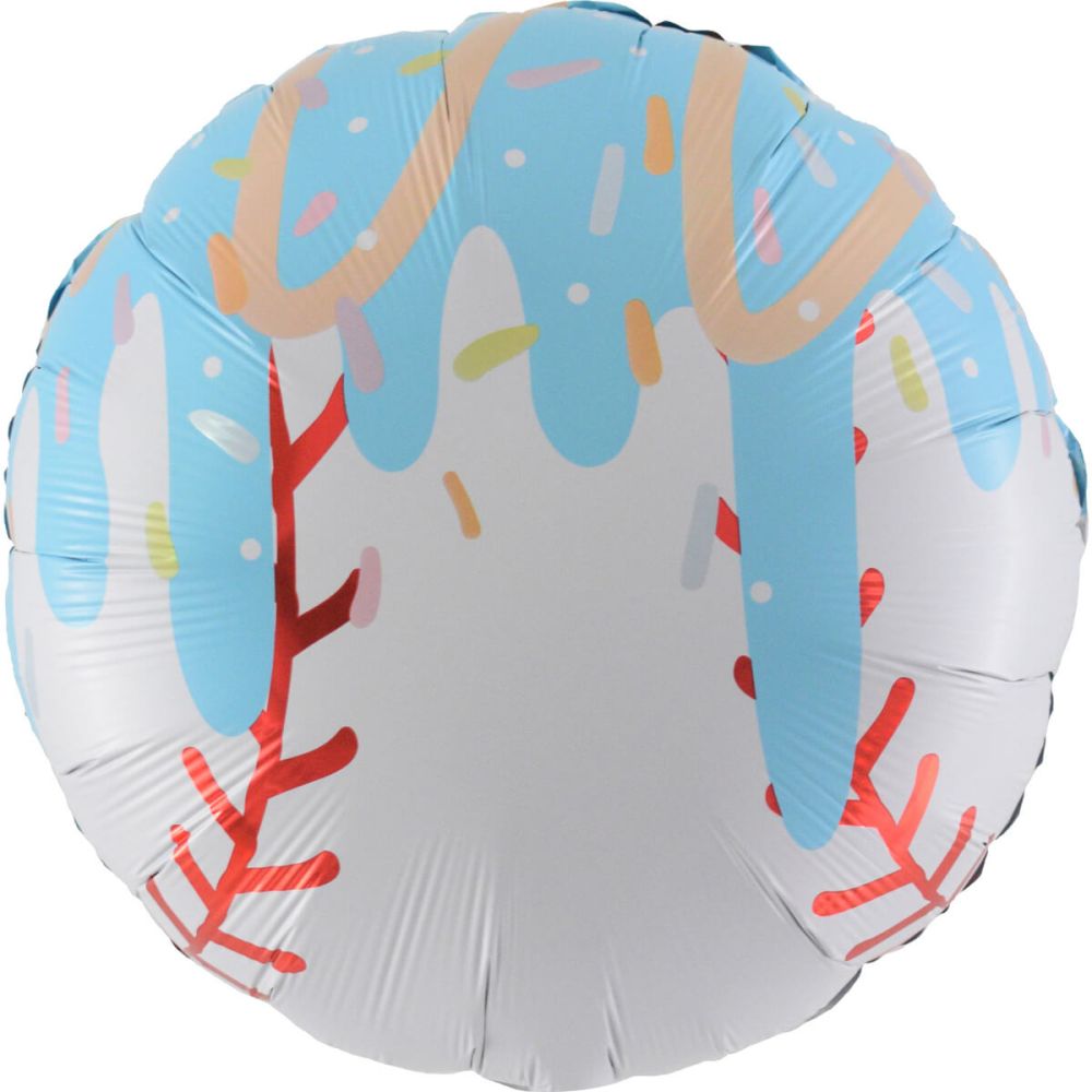 24" Blue Ice Cream Baseball Balloon