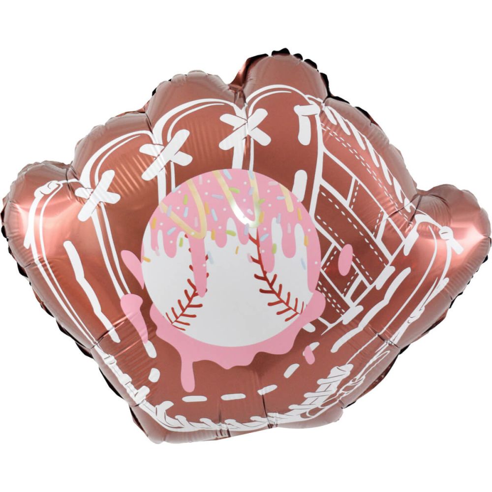 19" Baseball Glove with Pink Baseball Balloon