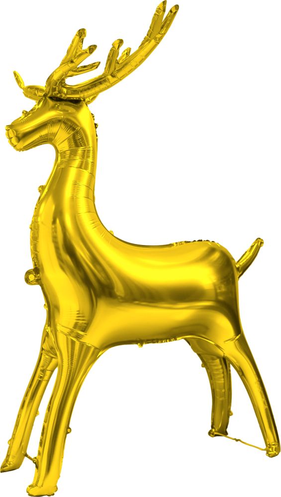 64" Standing Reindeer Gold Balloon