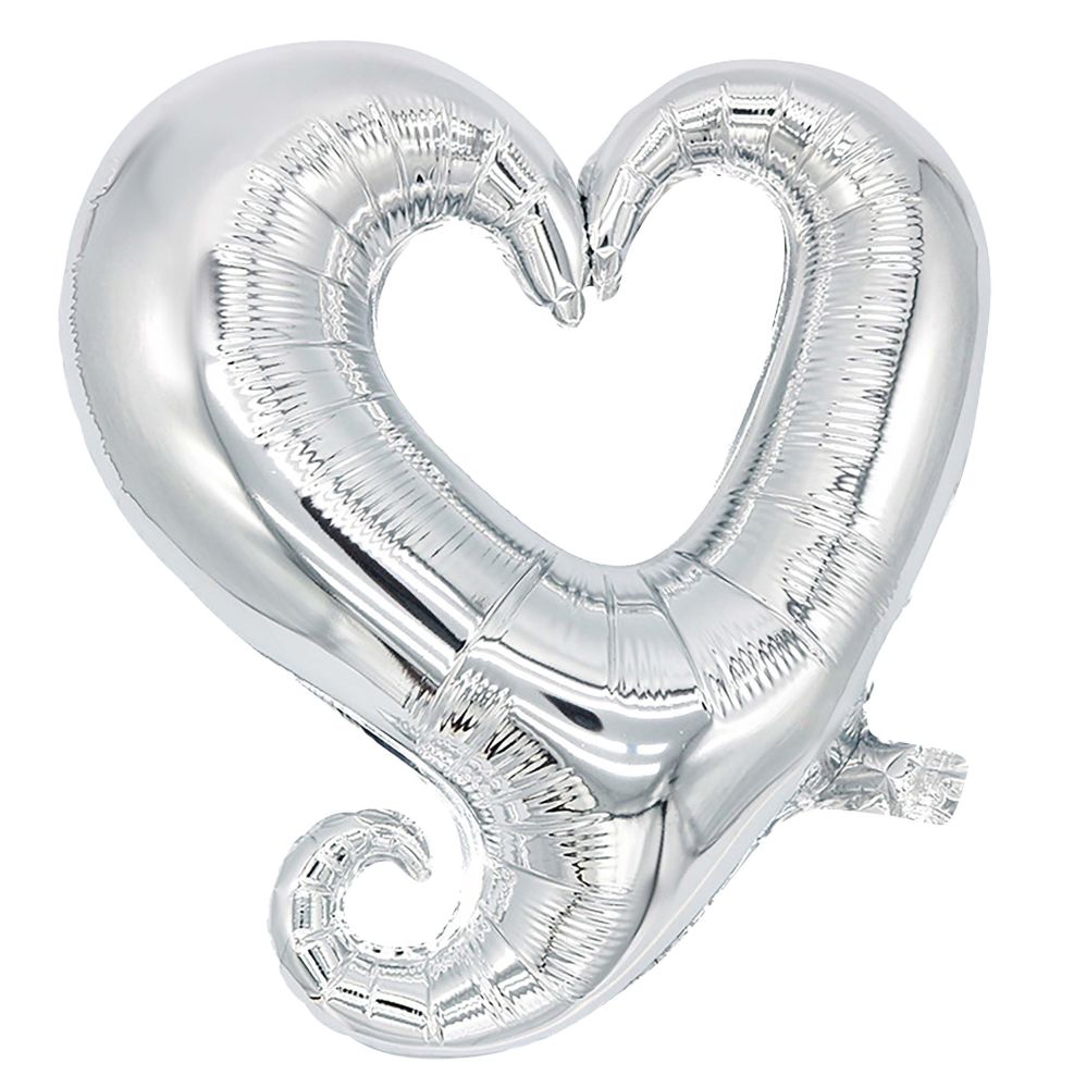 16" Classy Heart Silver Balloon