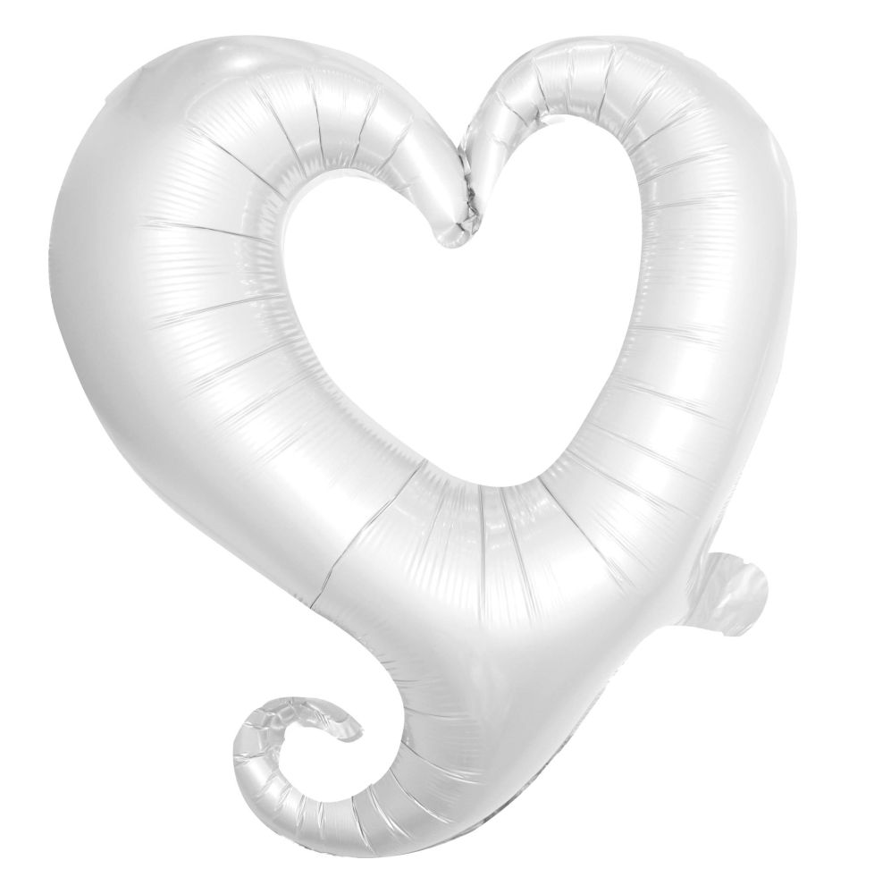 16" Classy Heart White Balloon