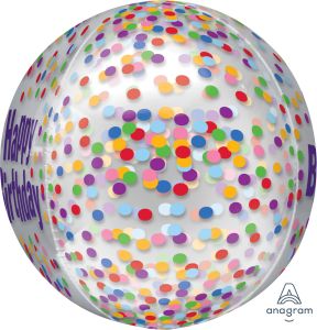 Orbz Happy Birthday Funfetti Balloon