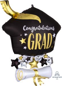 SuperShape Satin Cap and Diploma Balloon