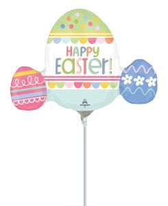 MiniShape Trio Egg Hunt Balloon (Inflated with Cup and Stick)