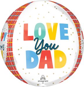 Orbz Graphic Grids Love You Dad Balloon