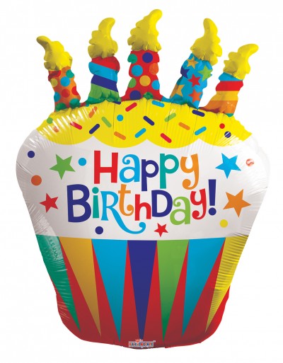 36" SP: PR BIRTHDAY CUPCAKE SHAPE GB