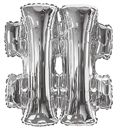  34" SP: Silver Shape Letter "#"