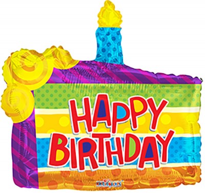  36" SP: PR Birthday Slice of Cake Shape
