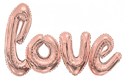  Jumbo Assortment Rose Gold Love Script