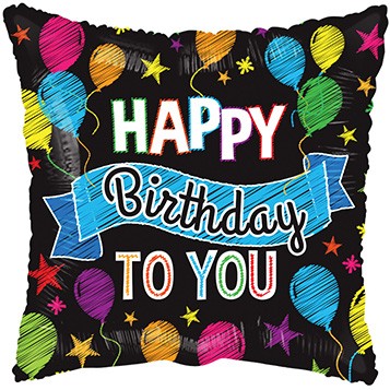  4" Birthday Balloons & Banner