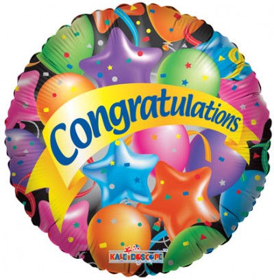 18" SP: Festive Balloons Congratulations