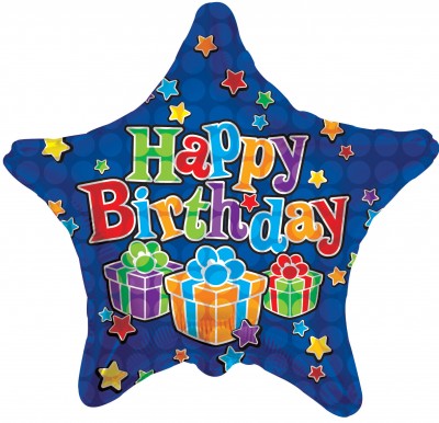 18" SP: SV HAPPY BIRTHDAY BIG DOTS ROYAL BLUE