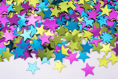 Confetti Stars Summer Mix Turquoise, Lime & Hot Pink 0.5oz