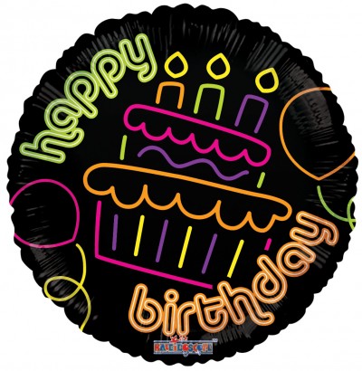 18" SP: BIRTHDAY CUPCAKE NEON GELLIBEAN