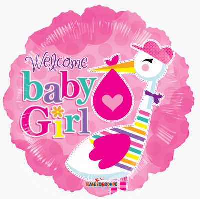 9" BABY GIRL STORK