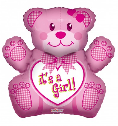 28" SP: BABY GIRL BEAR SHAPE