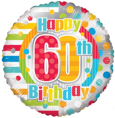 18" SP: HAPPY 60TH BIRTHDAY DOTS & LINES