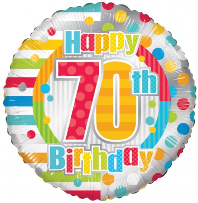 18" SP: HAPPY 70TH BIRTHDAY DOTS & LINES