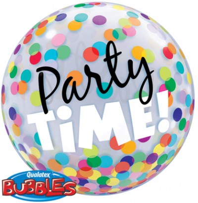 22" Party Time! Colourful Dots Single Bubble