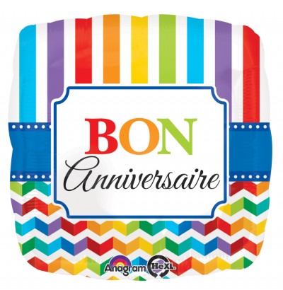 Standard Bon Anniversaire Stripe & Chevron