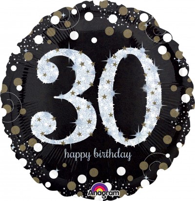 Jumbo Holographic Sparkling Birthday 30