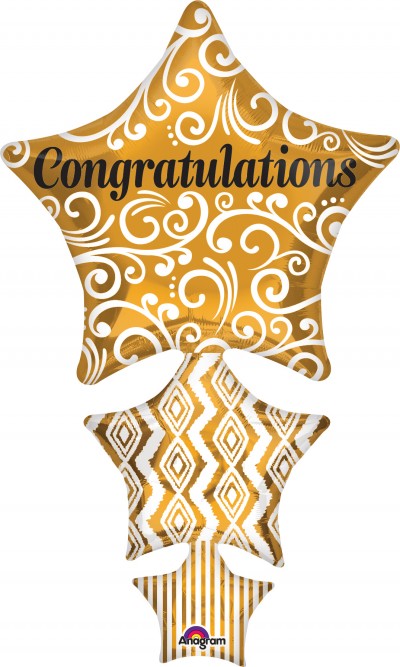 SuperShape Congratulations Stacked Star