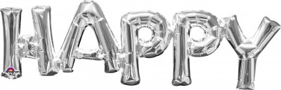 SuperShape Phrase " HAPPY" Silver