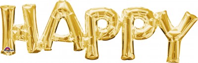 SuperShape Phrase " HAPPY" Gold