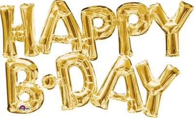 SuperShape Phrase " Happy BDAY" Gold