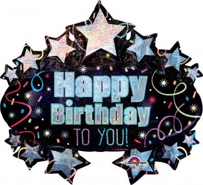 SuperShape Holographic Brilliant Birthday Marquee